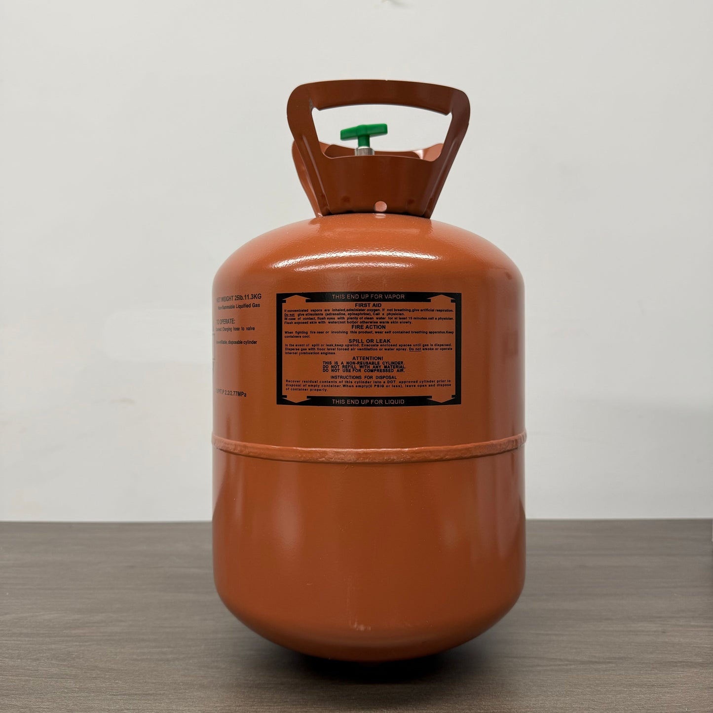 25Lb R407A / R-407A Refrigerant Gas Cylinder for Commercial Refrigeration Systems